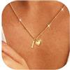 Rajputana Collana Con Iniziale Cuore Collana Donna Oro Regalo Compleanno | Collana Donna Oro Collana Con Nome Collana Con Lettera Initial Gold Necklace For Women Jewellery Regalo Donna Compleanno