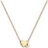 GD GOOD.designs Collana con lettera e ciondolo a cuore (A-Z) | Collana personalizzata in acciaio inox 316L - placcata oro 18K | Collana regolabile da donna 42-47 cm