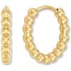 GD GOOD.designs Orecchini a cerchio da donna in acciaio inossidabile | Con sfere (15 mm) | Mini orecchini a cerchio oro 18 carati, oro rosa o argento | Impermeabili e ipoallergenici