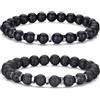 RANKEEF Set da uomo in Pietra Naturale Elasticizzata con Pietra | di Bracciali con Perline da uomo Bracciali da uomo con Perline Lavica Occhio di Tigre da 8 mm