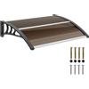 Outsunny Pensilina Tettoia da Esterno 75x100cm Porte Anti UV Marrone | Tettoia per Esterno in Policarbonato, Polipropilene e Alluminio, per Balcone Finestre