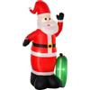 HOMCOM Babbo Natale Gonfiabile Luminoso 240cm con Sacchetto Regalo Luci LED | Decorazione Natalizia