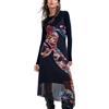 Desigual Vest_Flowers_Lacroix Vestito Donna (Pacco da 1)
