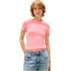 Tommy Hilfiger Tommy Jeans Donna T-Shirt Maniche Corte Linear Slim Fit, Rosa (Tropical Blush), L