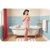 OnlyWow© Tappeti Bagno Tappetino Doccia Assorbente Bath Mat Decorazioni | 60x40 cm - Rettangolare - Memory Foam Tappeto Lavabile Moderni Donna - Rosa