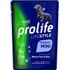 PROLIFE DOG UM LIFESTYLE BUSTE MINI SENIOR PESCE BIANCO E RISO 10 X GR 100 NEW