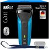 Braun Series 3 Rasoio Elettrico Barba Wet&dry | 3 Lame Flessibili, Progettato in Germania, 310S, Blu + Laccetto Per Il Collo
