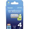 eneloop - Batterie Ricaricabili AA (Confezione da 4) - 2000 mAh NiMH | Batterie Ni-MH pronte all'uso 2000 cicli di ricarica, imballaggio senza plastica