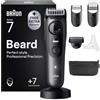 Braun Serie 7 Regolabarba Uomo, 7 Accessori, Custodia BT7525 Grigio | Rasoio Elettrico Barba con Lama Problade Affilata a Vita, 7 Strumenti da Barbiere, 40 Lunghezze, Impermeabile, Ricaricabile
