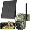 LEMNOI Fototrappola 4G con SIM Inclusa, 2K Fotocamera da Caccia, Telecamera Solare PTZ da Esterno, Visione Notturna a Colori, IP66 Impermeabile, Senza WiFi, per Caccia/Fattoria/Giardino