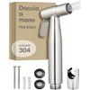 Praknu Bidet Spruzzatore con Doccetta e Supporto - Idroscopino WC Inox | Getto regolabile, per il water e per il lavabo, in acciaio inox senza ruggine, montaggio semplice, con supporto a parete