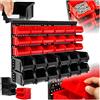 tectake® Portaminuteria, Scaffale da Parete, 30 Cassetti Impilabili, 12 Grandi e 18 Medi, Meccanismo di Apertura Comodo, 64x38x17,5 cm, Cassettiera Officina - Scaffale Singolo