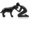 LOVIN PRODUCT Scultura Cane & Lo, Regalo Ricordo, Nero | Graziosa Decorazione per Soggiorno, Regalo Perfetto per Chi Ama i Cani, Ideale per Mensola, Scrivania o Comodino