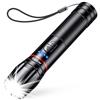 Blukar Torcia LED Ricaricabile, Torcia Potente con 2 Temperature di Colore | 10 Modalità, Zoomabile, Funzione di Memoria, Impermeabile Flashlight per Attività all'Aperto/Emergenza