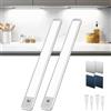 TANSOOL+ Luce LED Sottopensile Cucina, Armadio LED con Sensore di Movimento | 5 Livelli di Luminosità, Lampada Ricaricabile USB-C per Soggiorno, Scale, Soggiorno (40cm, 2 Pezzi)