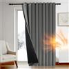 Deconovo Tenda Oscurante Termica Doppio Strato, Antivento, Pesante, Isolante per Freddo e Caldo, Adatta per Finestre e Porte, 300x260 CM, Grigio Chiaro, 1 Pezzo - Certificata Oeko-Tex® Standard 100