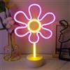 JEMESI Insegna al neon a forma di margherita, luce con batteria USB, per camera da letto, bar, club, feste, decorazione unica con fiori di margherita, brand e product_type