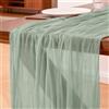 Foatcox Runner da Tavolo Verde Salvia, 300 x 90 cm Runner da Tavolo in Garza Bohémien Adatto per Matrimoni, Feste, Natale, Capodanno, Baby Shower, Addii al Nubilato e Decorazioni da Tavola