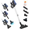 Akitas S12 Turbo Aspirapolvere Verticale con Filo 600W 17kPa con Spazzola Tedesca Wessel-Werk e Spazzola Turbo per Animali, Aspirapolvere Scopa 2 in 1 Senza Sacco Leggera con Filtro HEPA Lavabile