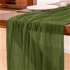 Foatcox Runner da Tavolo Verde Oliva, 300 x 90 cm Runner da Tavolo in Garza Bohémien Adatto per Matrimoni, Feste, Natale, Capodanno, Baby Shower, Addii al Nubilato e Decorazioni da Tavola