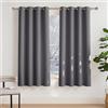 PONY DANCE Tende Oscuranti per Interni Corte con Anelli 2 Pezzi | L140 x A175 cm, Grigio, Termiche Isolanti, per Camera da Letto, Blackout, Privacy, Anti-UV, Facile Lavaggio, Moderne