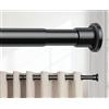 BSYXLSX Bastone Tenda a Pressione,71-125cm(Diametro 25mm),Senza Trapano,Nero | Asta estensibile per tenda da doccia,installazione semplice. Adatta per bagno, doccia e finestre interne