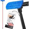 Tyroler Bright Tools Tyroler Lavavetri Telescopico Professionale Con Asta a 5 Parti 30-205 cm | | 2 in 1 Tergivetro in Gomma 100% | Durata e Protezione Superiori Pulisci Vetri Telescopico per Finestre Alte