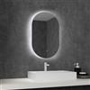 kleankin Specchio da Parete con Luce LED 81x51 cm Bagno 3 Colori 3000-6500K | Luminosità Regolabile, Antiappannamento con Funzione Memoria, Interruttori Touch, IP44, Orizzontale/Verticale