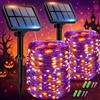 btfarm 2 Pezzi Luci Solari Esterno, 15M 150 LED Catena Luminosa Esterno Solare 8 Modalità, Impermeabile Filo di Rame Lucine Energia Solare Decor per Natale Giardino Albero Halloween, Arancione-viola