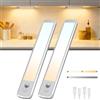 TANSOOL+ Luce LED Sottopensile Cucina, Armadio LED con Sensore di Movimento | 3 Temperature & Dimmerabile, Lampada Ricaricabile USB-C per Soggiorno, Scale, Soggiorno (21cm, 2 Pezzi)