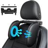 Aipwerer Poggiatesta Auto per Bambini in Memory Foam A03 PU Nero | Supporto Laterale Regolabile e Rimovibile, Confortevole per Bambini e Adulti, Sostiene La Testa Durante I Viaggi in Auto