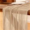 Foatcox Runner da Tavolo Colore Champagne, 300 x 90 cm Runner da Tavolo in Garza Bohémien Adatto per Matrimoni, Feste, Natale, Capodanno, Baby Shower, Addii al Nubilato e Decorazioni da Tavola