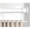 BSYXLSX Bastone Tenda a Pressione,71-190cm(Diametro 25mm),Senza Trapano,Bianco | Asta estensibile per tenda da doccia,installazione semplice. Adatta per bagno, doccia e finestre interne.