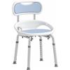 HOMCOM Sedia da Doccia con Schienale per Anziani e Disabili 136kg Azzurro | Sgabello Doccia in Lega di Alluminio, Altezza Regolabile su 8 Livelli, Antiscivolo, con Fori di Drenaggio