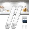 TANSOOL+ Luce LED Sottopensile Cucina, Armadio LED con Sensore di Movimento | 5 Livelli di Luminosità, Lampada Ricaricabile USB-C per Soggiorno, Scale, Soggiorno (21cm, 2 Pezzi)
