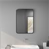 HOMCOM Specchio Bagno 50x70cm in Vetro Specchio da Parete Moderno Nero | Cornice in Metallo, Montaggio Verticale/Orizzontale, per Camera da Letto, Ingresso, Soggiorno