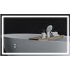 HOMCOM Specchio Bagno Illuminato con Luci LED IP44 100x60 cm Trasparente | 3 Temperature di Colori, Strato Antiurto, Specchio da Parete, Rettangolo Reversibile, Antiappannamento, Funzione Memoria