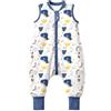 MIKAFEN Sacco Nanna con Gambe per Bambini 2,5 Tog,con Piedini,18-36 Mesi | 100% Cotone, Invernale, Cerniera Bidirezionale Sicura, Senza Maniche,Lavabile In Lavatrice,Dinosauro