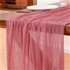 Foatcox Runner da Tavolo Rosa Corallo, 300 x 90 cm Runner da Tavolo in Garza Bohémien Adatto per Matrimoni, Feste, Natale, Capodanno, Baby Shower, Addii al Nubilato e Decorazioni da Tavola