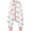 MIKAFEN Sacco Nanna con Gambe per Bambini 2,5 Tog,con Piedini,6-18 Mesi | 100% Cotone, Invernale, Cerniera Bidirezionale Sicura, Senza Maniche,Lavabile In Lavatrice, Balena arcobaleno
