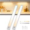 TANSOOL+ Luce LED Sottopensile Cucina, Armadio LED con Sensore di Movimento | 3 Temperature & Dimmerabile, Lampada Ricaricabile USB-C per Soggiorno, Scale, Soggiorno (40cm, 2 Pezzi)