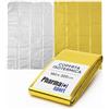 PHARMA+SPORT Coperta Termica d'Emergenza Oro/Argento 160 x 220 cm - 8 Pezzi | Coperta isotermica oro/argento: telo termico impermeabile per primo soccorso, auto, trekking, campeggio e sopravvivenza.