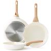 Kordisen Set di Padelle in Ceramica a Induzione 20/24/28 cm, Set di Padelle Antiaderenti, Sane e Atossiche, Senza PFOA e PFAS