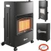 Outsunny Riscaldatore a Gas Interno 4.2kW Pieghevole, 3 Livelli di Potenza | Stufa a Gas GPL Portatile, ODS, Spegnimento Automatico, Antiribaltamento, Copertura, 4 Ruote, per Garage Casa Officina