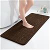 chakme Tappetino da bagno in memory foam, assorbente, per bagno, doccia, bagno, doccia, tappetino decorativo, antiscivolo, per bagno, soggiorno, 60 x 90 cm, marrone scuro