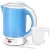 Aigostar Mini Bollitore acqua elettrico da Viaggio 0.6L, 650W, Boiler Piccolo Elettrico Portatile, Spegnimento Automatico e Protezione, inclusi due 2 tazzine e 2 cucchiai, BPA Free, blu