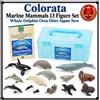 Colorata Set 13 figure mammiferi marini Colorata delfino balena orca lontra Giappone n...