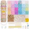 ARTREE Set di perline in silicone da 4 mm per l'infilatura, 24 colori, morbide perline in silicone Pony, set per gioielli fai da te con perline con lettere per braccialetti dell'amicizia