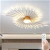 RRBEST Moderna lampada da soffitto con telecomando, lampada da soffitto a LED dorata, dimmerabile, design moderno, per camera da letto, sala da pranzo, ristorante (oro, 42 + 1 teste)