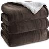 Bedsure Coperta in Pile Sherpa - Plaid, Marrone, 220x240 cm | Plaid Divano e Letto, Coperta Calda Accogliente, Blanket Extra Spessa Morbida, Coperta Termica Copridivano Matrimoniale